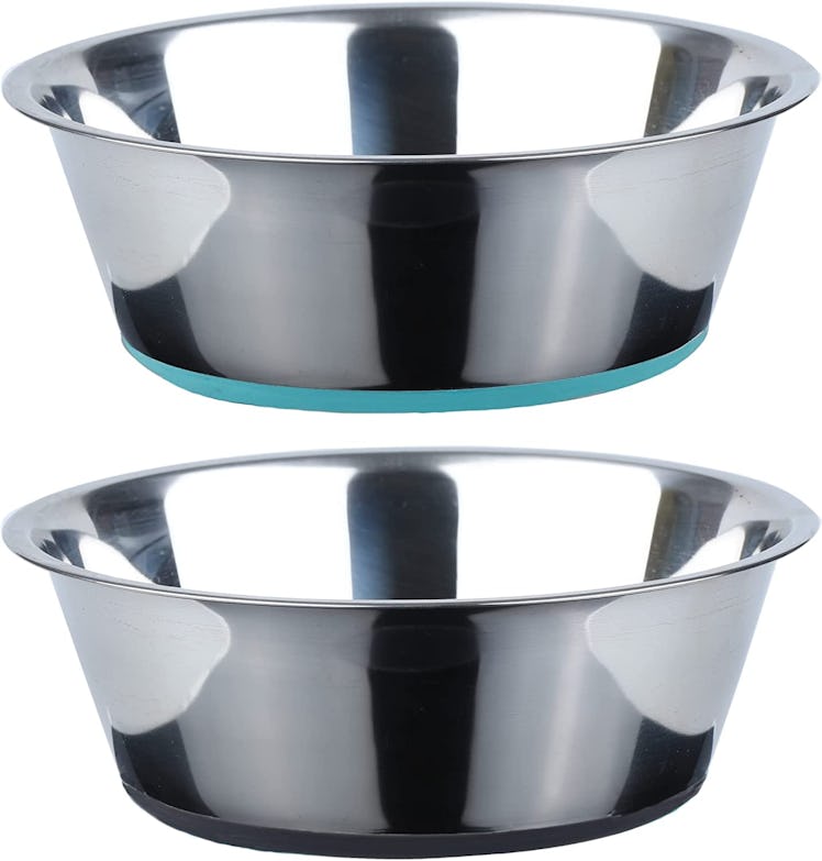 PEGGY11 Deep Stainless Steel Anti-Slip Dog Bowls (Set of 2)
