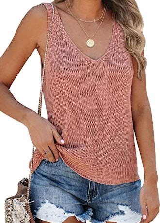 If you're looking for cute and comfortable clothes, consider this soft knitted tank top that feels l...