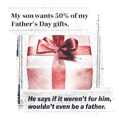 我儿子想要50%的父亲节礼物……