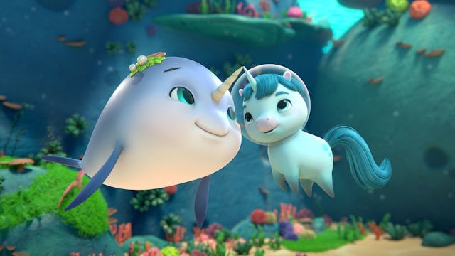 A scene from the new animated series 'Not Quite Narwhal'