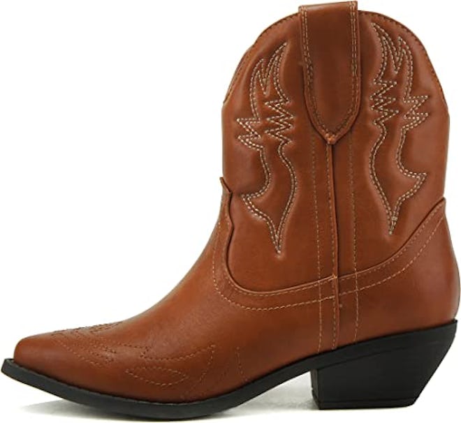 Soda Western Stitched Ankle Boots