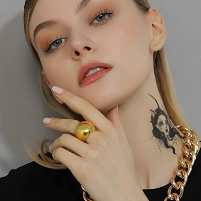 GOLDCHIC JEWELRY Bold Chunky Croissant Dome Ring