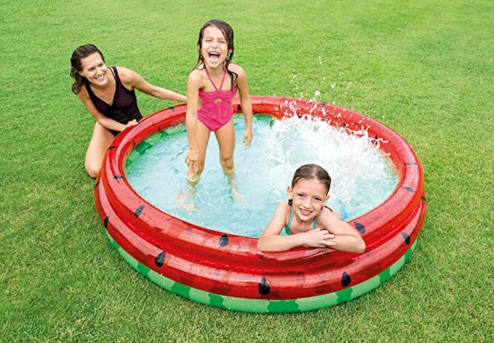 Intex Inflatable Outdoor Kids Swimming and Wading Watermelon Pool