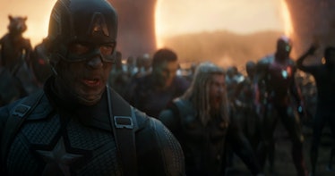 Captain America (Chris Evans) leads an army of heroes at the end of Avengers: Endgame