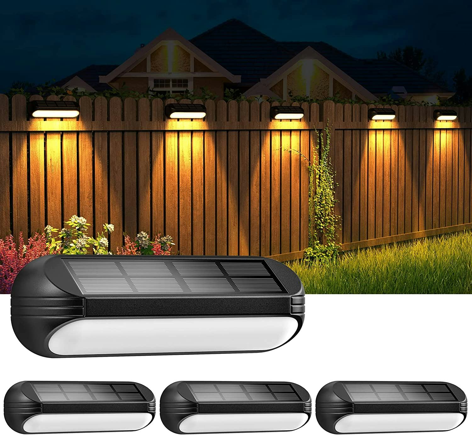 WdtPro Solar Fence Lights (4-Pack)