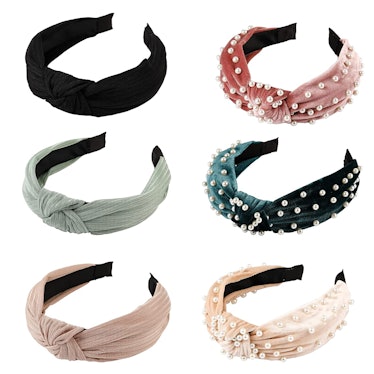 LOVNFC Knotted Velvet Headbands (Set Of 6)