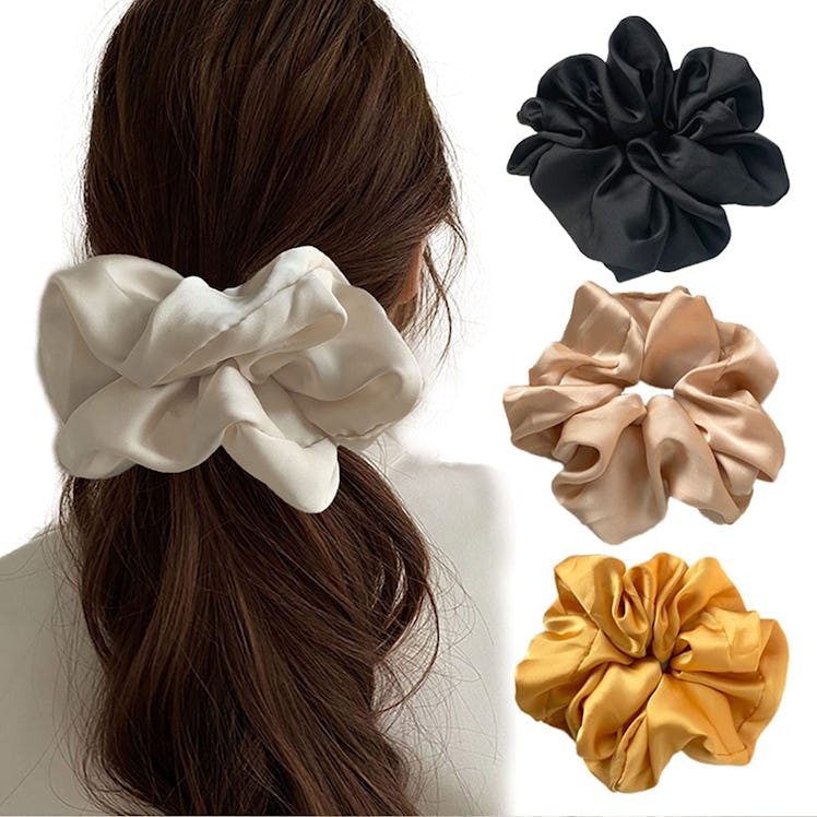 Gold Xiong Padishah Satin Scrunchies (Set Of 4)