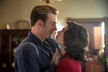 Chris Evans as Steve Rogers and Hayley Atwell as Peggy Carter in Avengers: Endgame