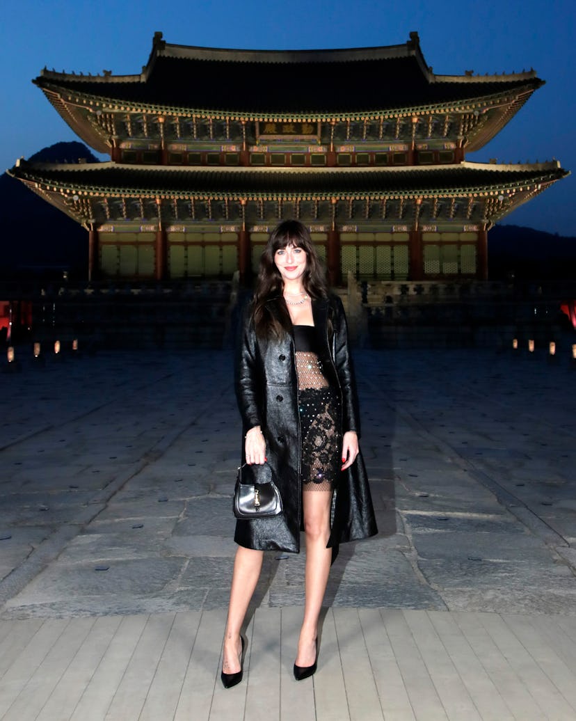 Actress Dakota Johnson attends the Gucci Cruise 2024 runway show in Seoul, South Korea.