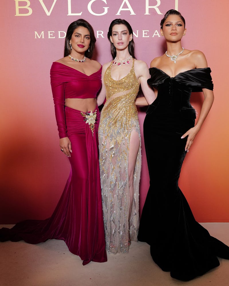 Priyanka Chopra Jonas, Anne Hathaway and Zendaya attends the "Bulgari Mediterranea High Jewelry" eve...