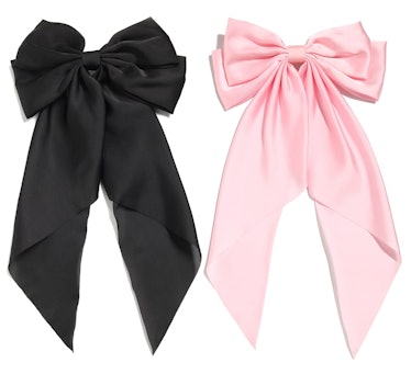 Furling Pompoms Oversized Bow Clips (Set Of 2)