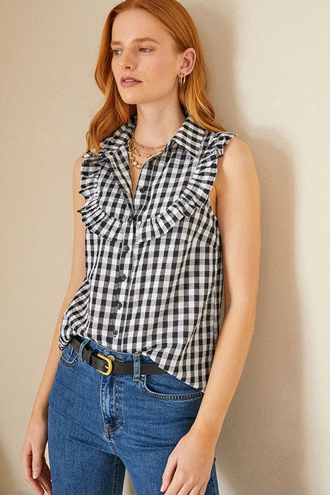 MONSOON Check Sleeveless Bib Top