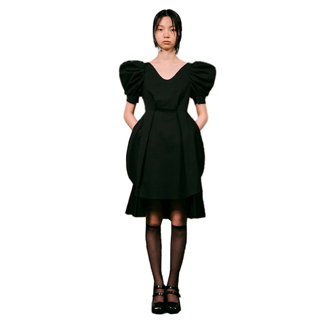 MINJUKIM Black Pleated Apron Dress