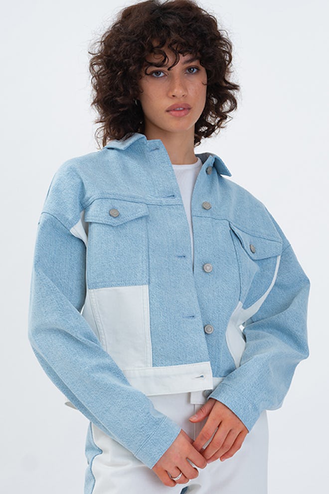 ALIGNE Feruza Cropped Denim Patchwork Jacket