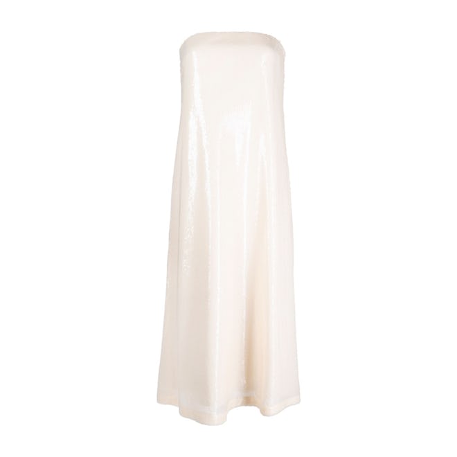 Rokh Shimmer Semi-Sheer Midi Dress