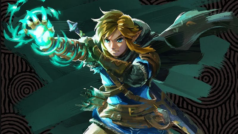 Link with weapon arm in Tears of the Kingdom