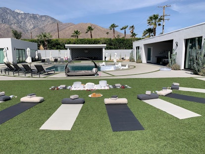 Things to do in Palm Springs include doing a sound bath outside.