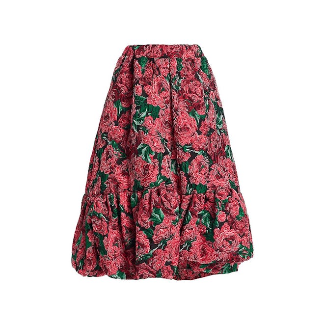 Comme des Garçons Flower Jacquard Midi-Skirt