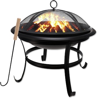 Gas One Outdoor Wood Burning Fire Pit with Lid