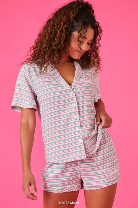 Forever 21 x Barbie Shirt & Shorts Pajama Set