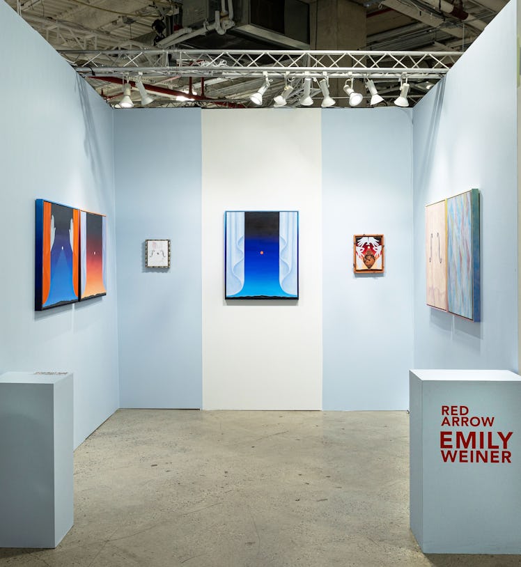 Installation view, Emily Wiener, Red Arrow Gallery, Future Fair 2023. Photo by Keenon Perry and Red ...