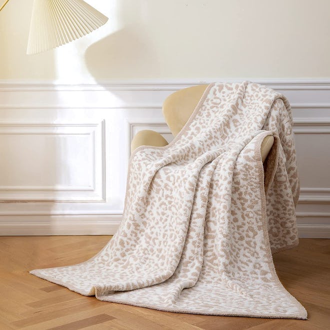 MH MYLUNE HOME Ultra Soft Leopard Throw Blanket