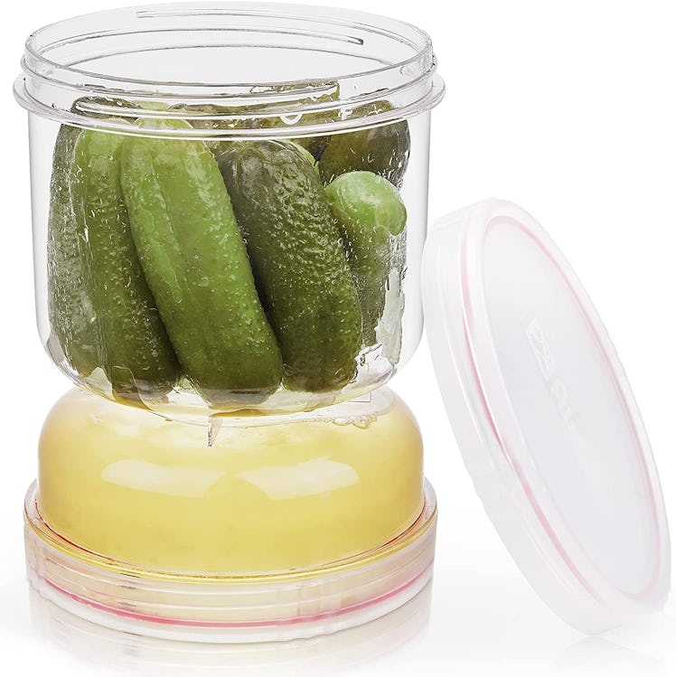 AIxibu Strainer Flip Pickle Jar 