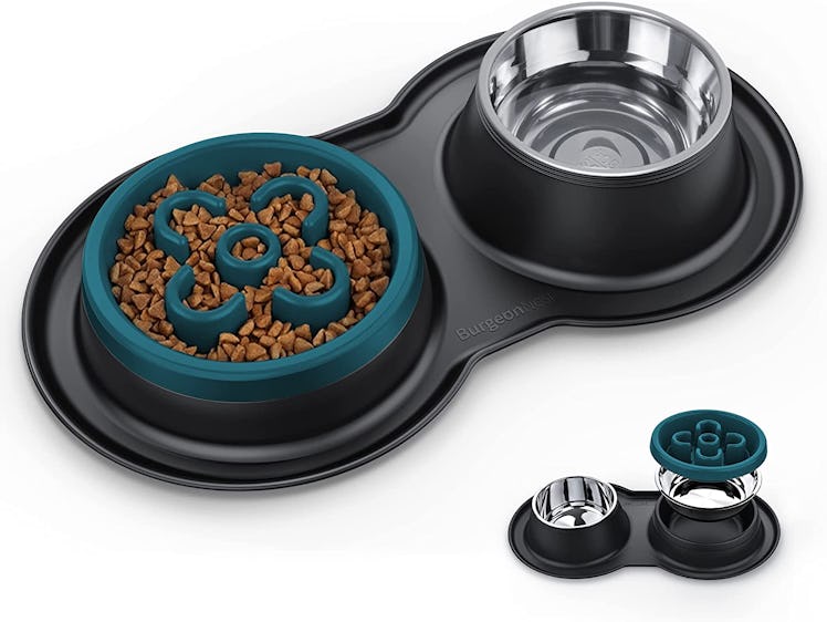 BurgeonNest Slow-Feeder Dog Bowl Set