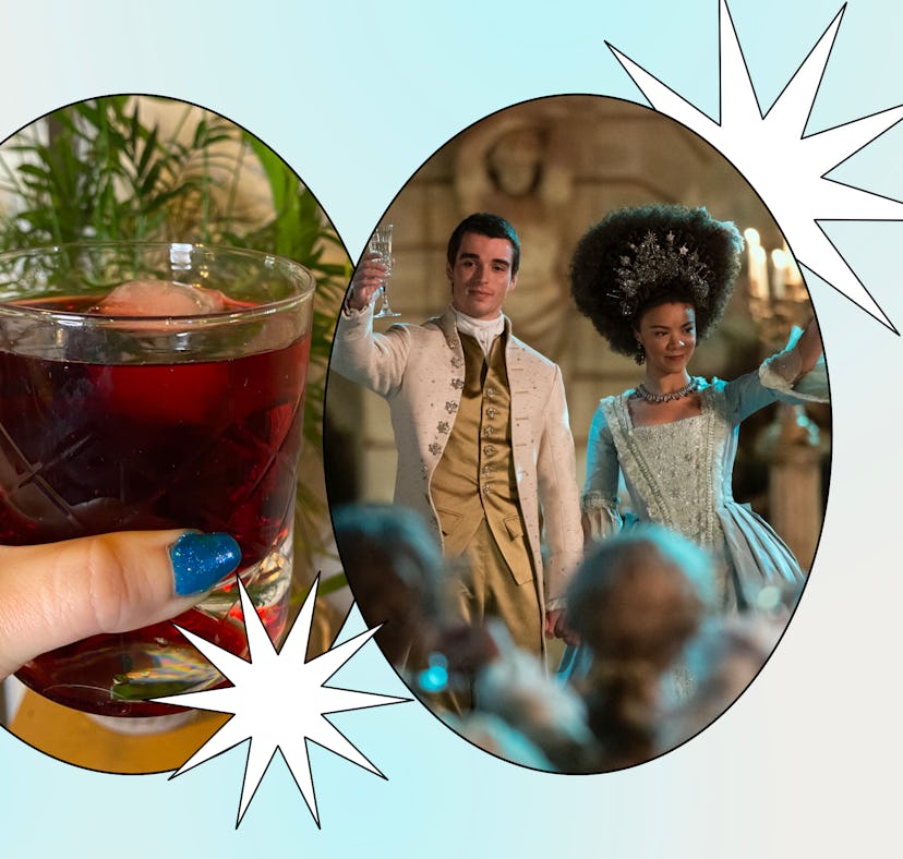 I tried making a Queen Charlotte cocktail at home after watching 'Queen Charlotte' on Netflix.