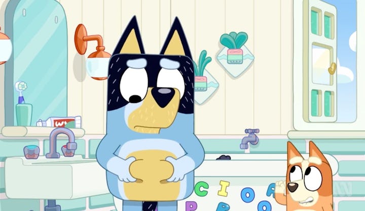 The scene from the 'Bluey' episode "Exercise."