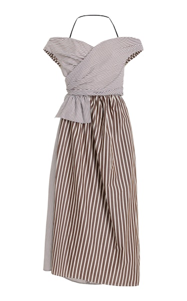 River Striped Cotton Midi Dress