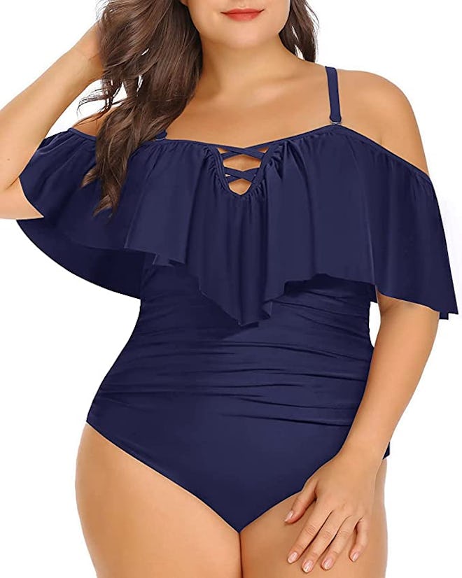 Daci Ruffle Off Shoulder Swimsuit