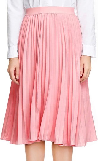 Kate Kasin High Waist Pleated A-Line Swing Skirt