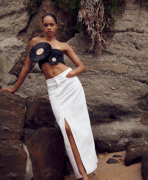 zara white skirt