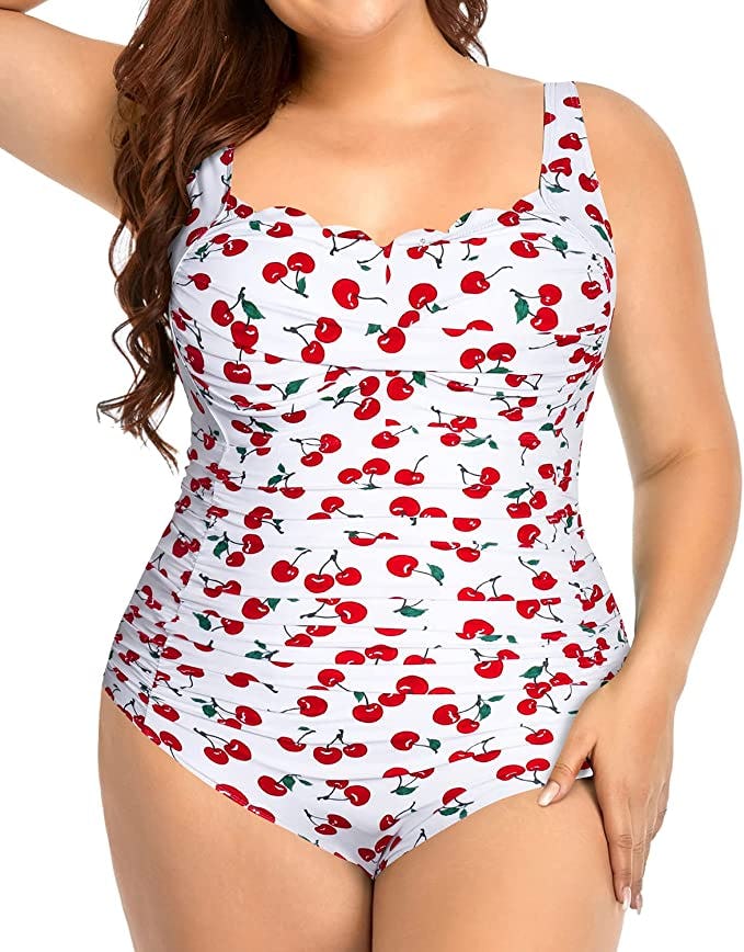 Aqua Eve Retro Scalloped Twist Front Swimwear