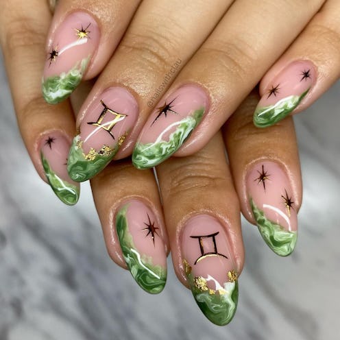 Gemini season nail art ideas