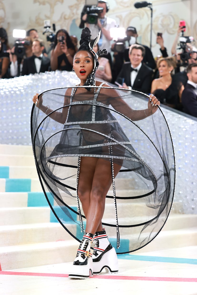 Janelle Monáe attends The 2023 Met Gala Celebrating "Karl Lagerfeld: A Line Of Beauty" at The Metrop...