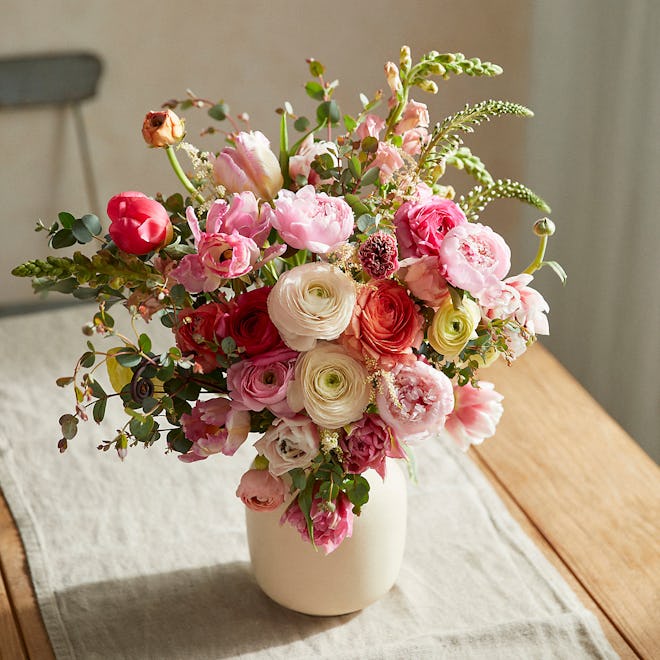 Mother's day flowers to buy online 2023: This pink and white bouquet with ranunculus and peonies