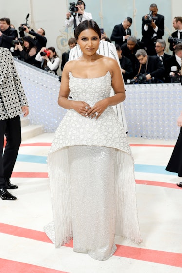 Mindy Kaling attends The 2023 Met Gala Celebrating "Karl Lagerfeld: A Line Of Beauty" at The Metropo...