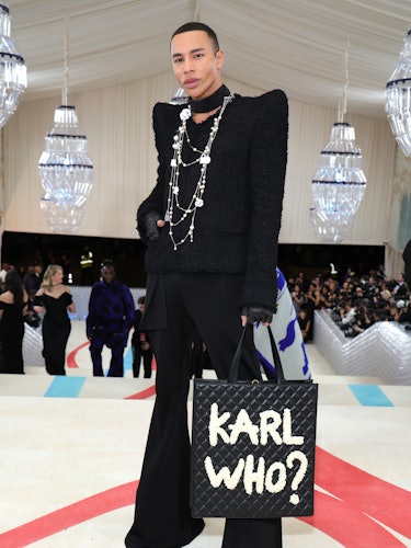 Olivier Rousteing attends The 2023 Met Gala Celebrating "Karl Lagerfeld: A Line Of Beauty" at The Me...