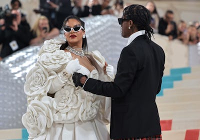 Rihanna and A$AP Rocky attend The 2023 Met Gala 