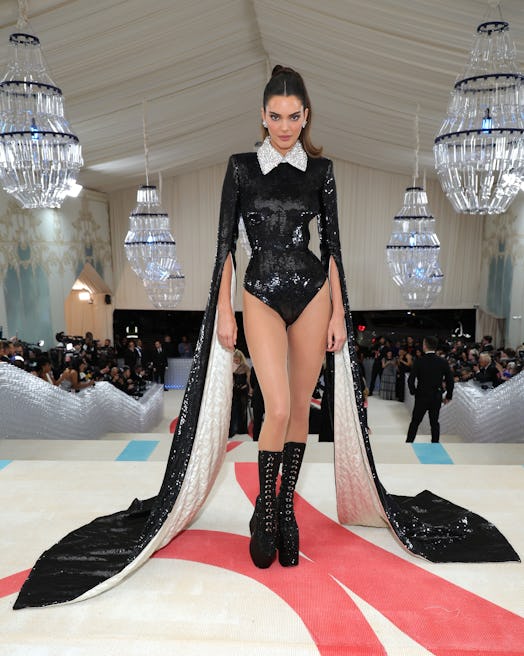 Kendall Jenner attends The 2023 Met Gala Celebrating "Karl Lagerfeld: A Line Of Beauty" at The Metro...