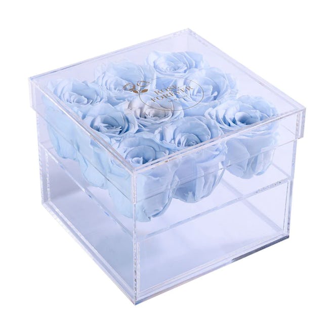 Mother's Day flowers to buy online 2023: this clear box of preserved baby blue roses