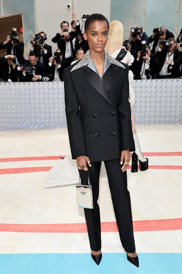  Letitia Wright attends The 2023 Met Gala Celebrating "Karl Lagerfeld: A Line Of Beauty" at The Metr...