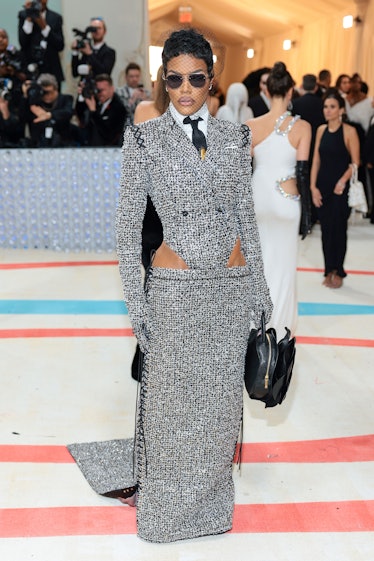 Teyana Taylor attends The 2023 Met Gala Celebrating "Karl Lagerfeld: A Line Of Beauty" at The Metrop...