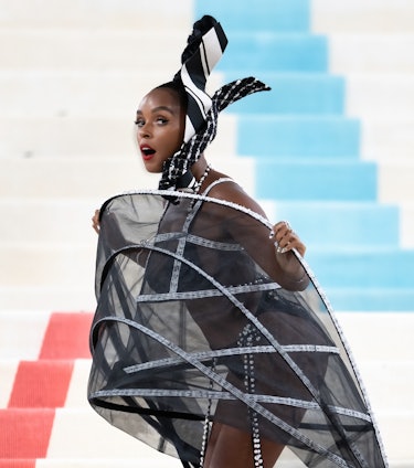 Janelle Monáe arrives to The 2023 Met Gala Celebrating "Karl Lagerfeld: A Line Of Beauty" at The Met...