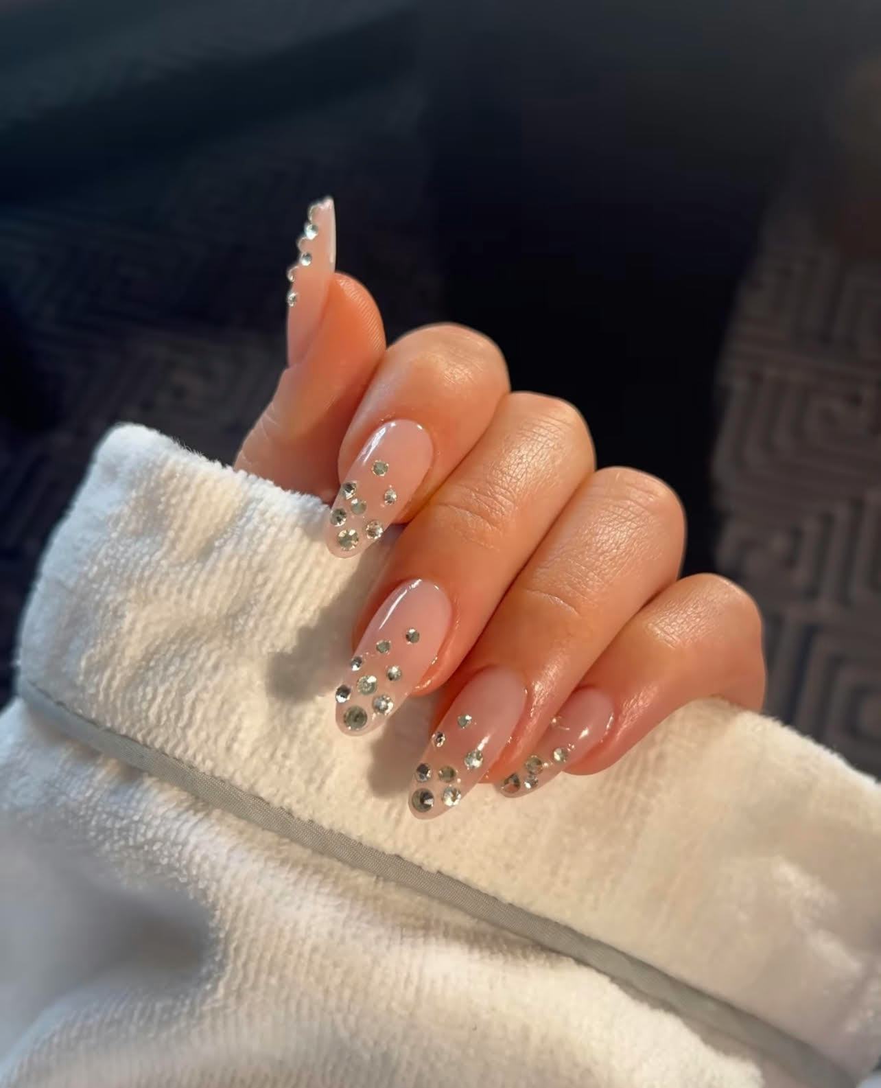 Sydney Sweeney&rsquo;s rhinestone nail art for the 2023 Met Gala.