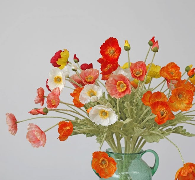 Mother's Day flowers to buy online 2023: these silk poppies in orange and white