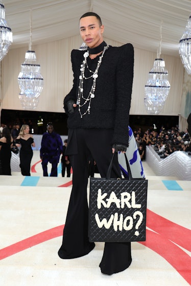 Olivier Rousteing attends The 2023 Met Gala Celebrating "Karl Lagerfeld: A Line Of Beauty" at The Me...