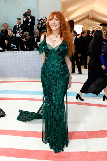 Charlotte Tilbury attends The 2023 Met Gala Celebrating "Karl Lagerfeld: A Line Of Beauty" at The Me...